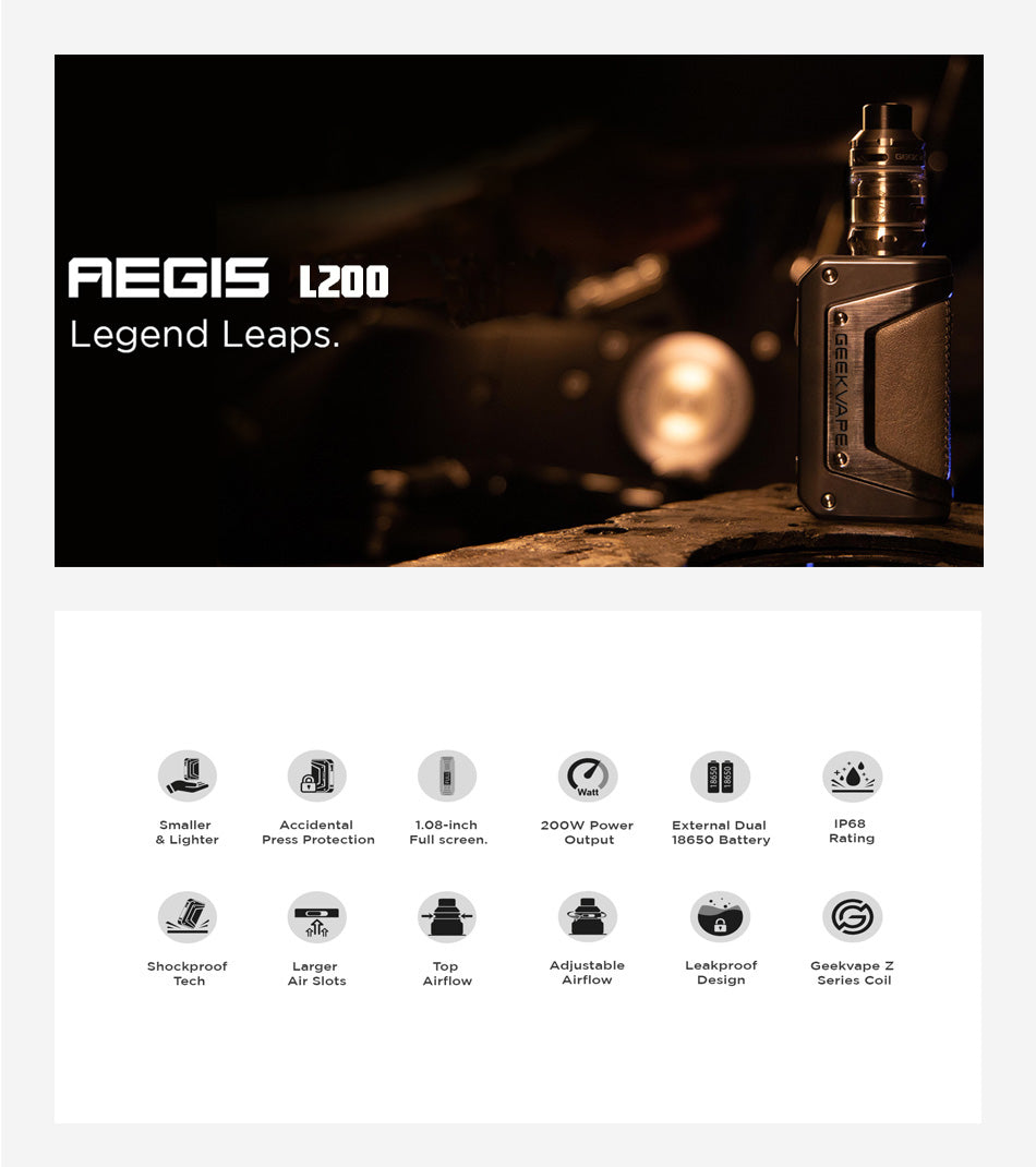 Geekvape Aegis Legend 2 | Geekvape L200 Features | Vapelink Australia
