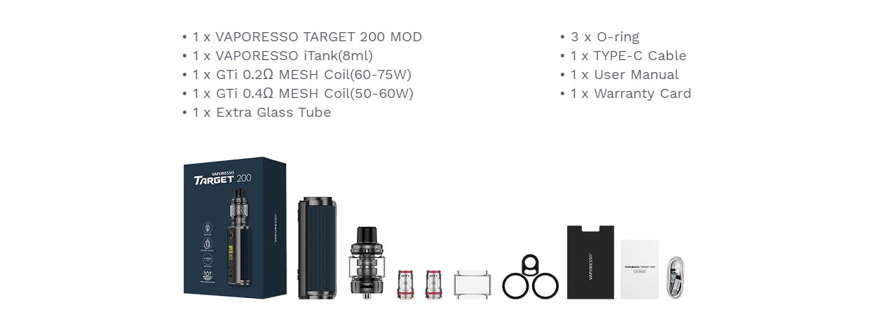 Vaporesso Target 200 Kit-Packaging