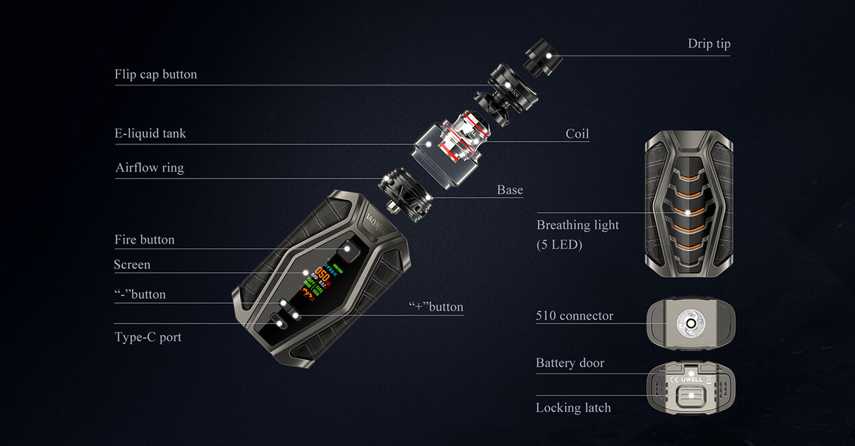 Uwell Valyrian 3 200W Kit 6ml-Components