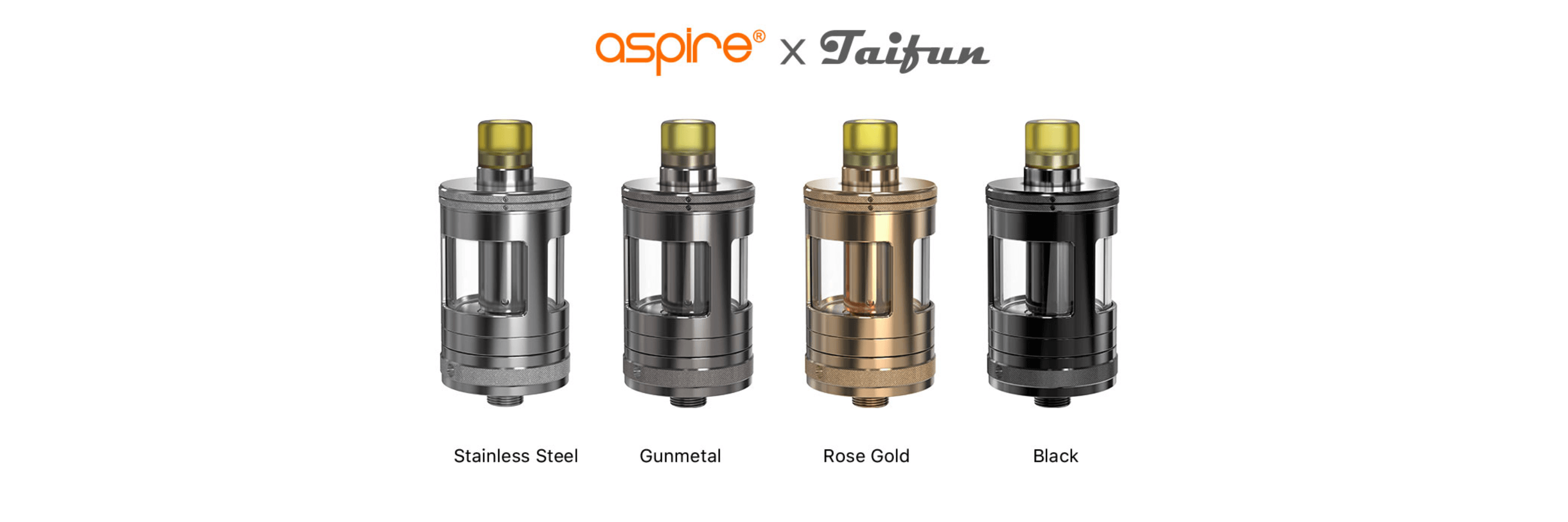 Nautilus GT Tank | Colour Options | Aspire x Taifun | Stainless Steel, Gunmetal, Rose Gold, Black