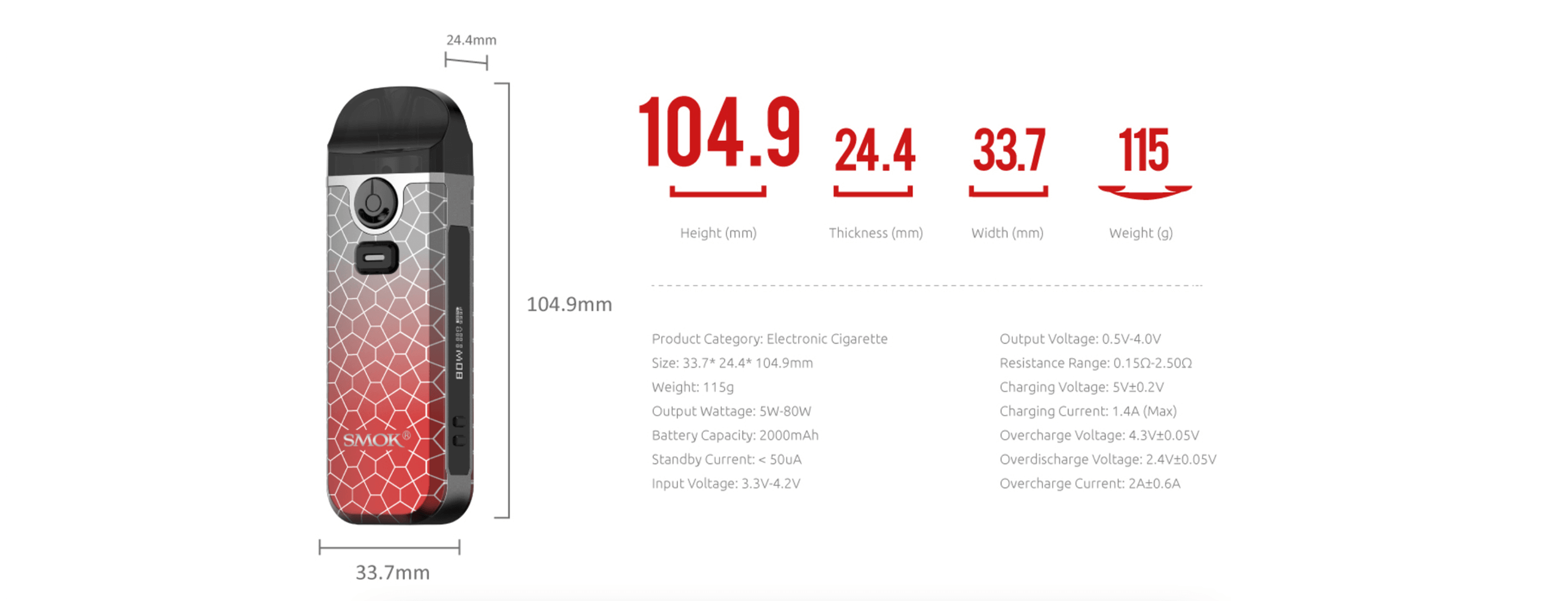 Smok Nord 4 Specs