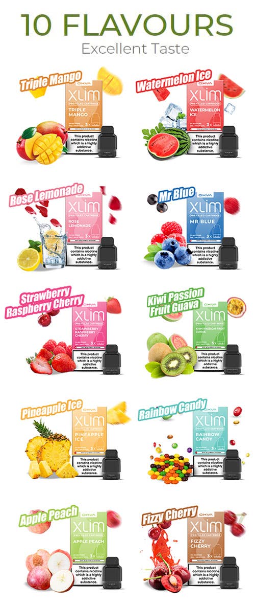 Oxva Xlim Prefilled Pods - 10 Flavours for use in Oxva Xlim Pro